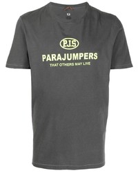 Мужская темно-серая футболка с круглым вырезом с принтом от Parajumpers