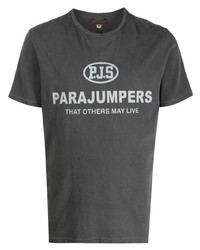 Мужская темно-серая футболка с круглым вырезом с принтом от Parajumpers