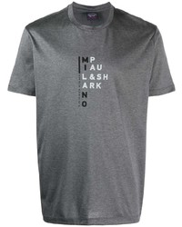 Мужская темно-серая футболка с круглым вырезом с принтом от Paul & Shark