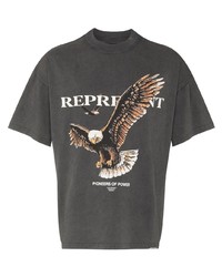 Мужская темно-серая футболка с круглым вырезом с принтом от Represent
