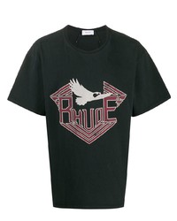 Мужская темно-серая футболка с круглым вырезом с принтом от Rhude
