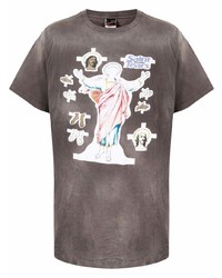 Мужская темно-серая футболка с круглым вырезом с принтом от SAINT MXXXXXX