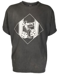 Мужская темно-серая футболка с круглым вырезом с принтом от SAINT MXXXXXX