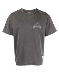 Мужская темно-серая футболка с круглым вырезом с принтом от Satisfy