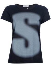 Женская темно-серая футболка с круглым вырезом с принтом от Sonia Rykiel