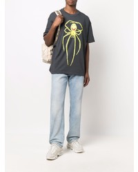 Мужская темно-серая футболка с круглым вырезом с принтом от Nike