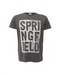 Мужская темно-серая футболка с круглым вырезом с принтом от SPRINGFIELD