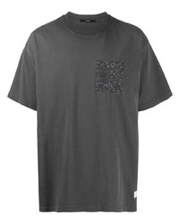 Мужская темно-серая футболка с круглым вырезом с принтом от Stampd