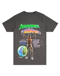 Мужская темно-серая футболка с круглым вырезом с принтом от Travis Scott Astroworld