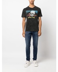 Мужская темно-серая футболка с круглым вырезом с принтом от True Religion