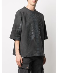 Мужская темно-серая футболка с круглым вырезом с принтом от Formy Studio