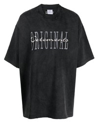 Мужская темно-серая футболка с круглым вырезом с принтом от Vetements