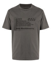 Мужская темно-серая футболка с круглым вырезом с принтом от White Mountaineering