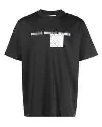 Мужская темно-серая футболка с круглым вырезом с принтом от Wood Wood