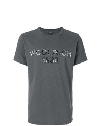 Мужская темно-серая футболка с круглым вырезом с принтом от Woolrich