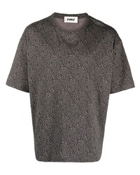 Мужская темно-серая футболка с круглым вырезом с принтом от YMC