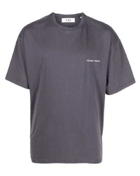 Мужская темно-серая футболка с круглым вырезом с принтом от YOUNG POETS