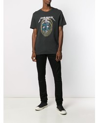 Мужская темно-серая футболка с круглым вырезом с принтом от Zadig & Voltaire