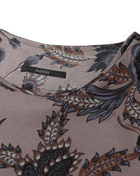 Мужская темно-серая футболка с круглым вырезом с цветочным принтом от Gucci