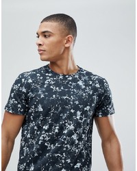 Мужская темно-серая футболка с круглым вырезом с цветочным принтом от Solid