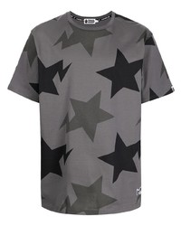 Мужская темно-серая футболка с круглым вырезом со звездами от A Bathing Ape