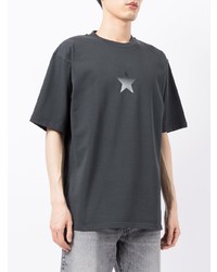 Мужская темно-серая футболка с круглым вырезом со звездами от agnès b.