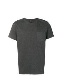 Мужская темно-серая футболка с круглым вырезом от A.P.C.