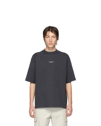 Мужская темно-серая футболка с круглым вырезом от Acne Studios