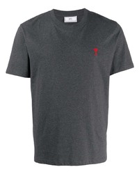 Мужская темно-серая футболка с круглым вырезом от Ami Paris
