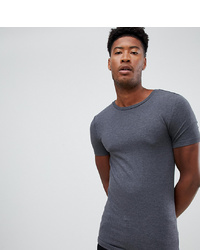 Мужская темно-серая футболка с круглым вырезом от ASOS DESIGN