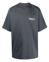 Мужская темно-серая футболка с круглым вырезом от Balenciaga