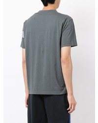 Мужская темно-серая футболка с круглым вырезом от Ea7 Emporio Armani