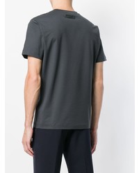 Мужская темно-серая футболка с круглым вырезом от Prada