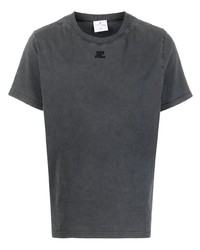 Мужская темно-серая футболка с круглым вырезом от Courrèges