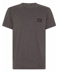 Мужская темно-серая футболка с круглым вырезом от Dolce & Gabbana