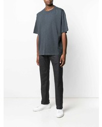 Мужская темно-серая футболка с круглым вырезом от YMC