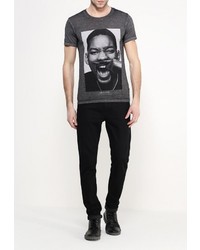 Мужская темно-серая футболка с круглым вырезом от Eleven Paris
