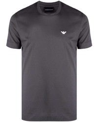 Мужская темно-серая футболка с круглым вырезом от Emporio Armani
