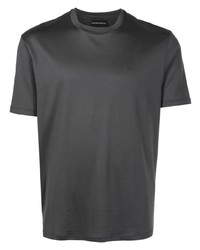 Мужская темно-серая футболка с круглым вырезом от Emporio Armani