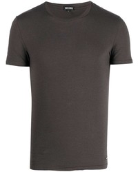 Мужская темно-серая футболка с круглым вырезом от Ermenegildo Zegna