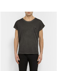 Мужская темно-серая футболка с круглым вырезом от Saint Laurent