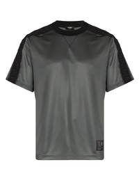 Мужская темно-серая футболка с круглым вырезом от Fendi