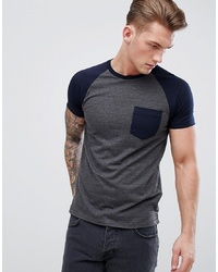 Мужская темно-серая футболка с круглым вырезом от French Connection