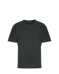 Мужская темно-серая футболка с круглым вырезом от Issey Miyake Men