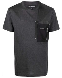 Мужская темно-серая футболка с круглым вырезом от Les Hommes