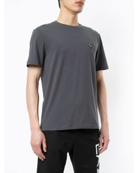 Мужская темно-серая футболка с круглым вырезом от Ea7 Emporio Armani