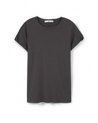 Женская темно-серая футболка с круглым вырезом от Mango