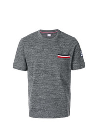 Мужская темно-серая футболка с круглым вырезом от Moncler