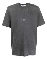 Мужская темно-серая футболка с круглым вырезом от MSGM