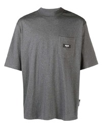 Мужская темно-серая футболка с круглым вырезом от MSGM